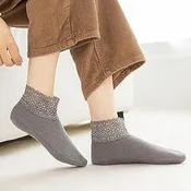 Women Warm Floor Velvet Lace Socks (1 Pair)