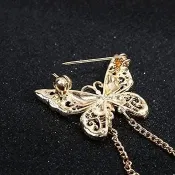 Luxury Butterfly Rhinestone Gold Sliver Brooch/Pin 