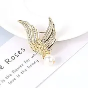 Vintage Style Gold Angel Wings Hijab Pin
