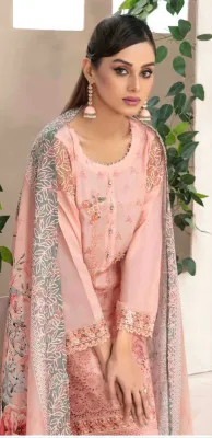 Pakistani Tawakkal Stitched 3pcs _ Pink 
