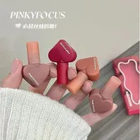 Pinky Focus Velvet Matte Heart Shaped Lipstick Set 