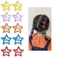 Sparkly Star Shaped Hair Clips Multicolour  (12 Pc)
