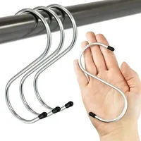 Kitchen Bathroom Storage Organizer Steel Hooks With Rubber Ends (5 pcs)