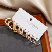 Shiny Twisted Pearl Mini Hoop Earrings Set (5 pairs)