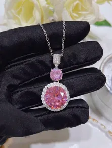Sparkling Pink Round Cubic Zirconia Jewelry Set