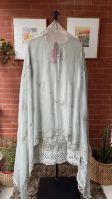 Pakistani Sadabahar Luxury Cotton Stitched 3Pcs_Ligth  Mint 