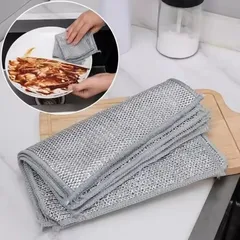 Multifunctional Double Sided Steel Wire Dish Cloth (4 pcs)