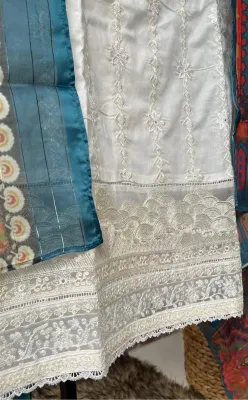Pakistani Regalia Stitched Lawn 3pcs _ White 