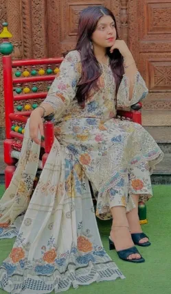 Original Pakistani Lahore Boutique Pure Lawn Stitched 3Pcs