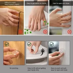 10 pcs Clear Door Cabinet Drawer Handle Wall Hanging Sticky Hooks 