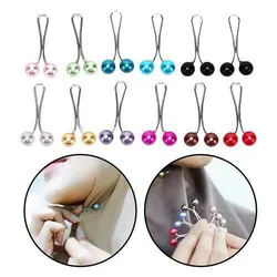 12 pcs Multicolor U Shape Pearl Hijab Pins (1 pata)