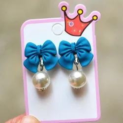 Baby Bow Pearl  Earrings  Without Ear Hole