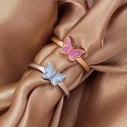 Colorful Mini Butterfly Finger Rings (2 Pc)