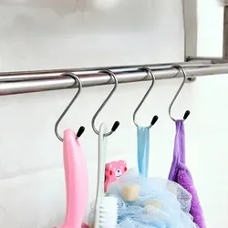 Kitchen Bathroom Storage Organizer Steel Hooks With Rubber Ends (5 pcs)