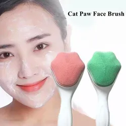 1pc Cute Cat Paw Silicone Face Scrubber Cleansing Brush