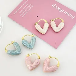 Light Luxury Drop Glaze Heart Earrings