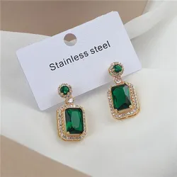 Green Cubic Zirconia Earrings