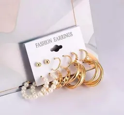 Pearl Women’s Fashon Drop Earrings Set (6 pairs)