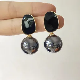 1 pair Korean Style Big Pearl Earrings