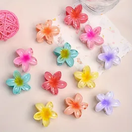 Colorful Lotus Flower Mini Claw Clips For Hair (2 pc)
