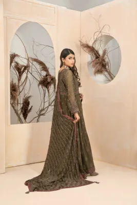 Pakistani Original Semi-stitched Luxury Chiffon By Tawakkal  