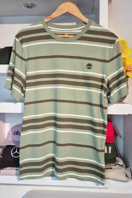 Timberland Premium T-shirt -Strip Light Green