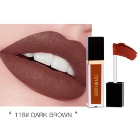 BEAUTY GLAZED Matte Liquid Lipstick Waterproof 2.8g.118 Dark Brown