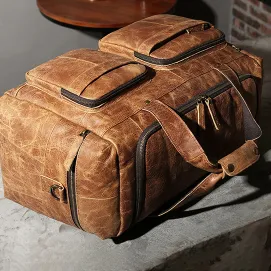 CROSS-BORDER GENUINE LEATHER HANDBAG TRAVEL BAG GB-0061LBR