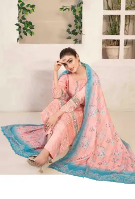 Pakistani Tawakkal Stitched 3pcs _ Pink 