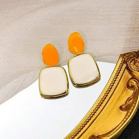 Colorful Geometric Design Dangle Earring 