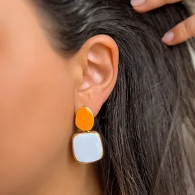 Colorful Geometric Design Dangle Earring 