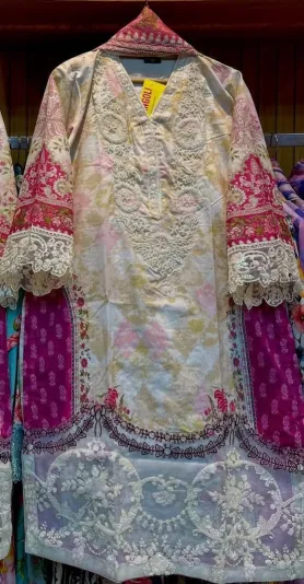 Original Pakistani Lahore Boutique Pure Lawn Stitched 3Pcs _ 