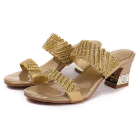 HIGH HEELS GENUINE LEATHER FASHIONABLE RHINESTONE WOMEN SANDALS  GB-0265