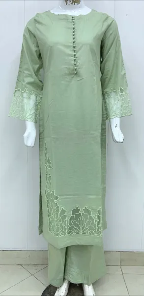 Pakistani Original Sahiba's By Mirza Stitched Cotton 2Pcs _ Mint 