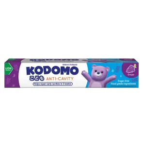 KODOMO ANTI-CAVITY GRAPE FLAVOR CHILDREN'S TOOTHPASTE SUGAR-FREE 80G	