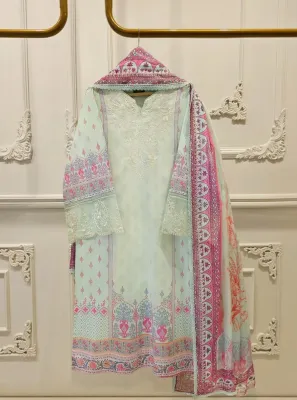 AGHANOOR - 3 Piece - Digital Printed Embroidered Lawn Suit S112098