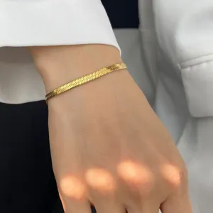 Gold Plated Stainless Steel Snake Chain Bracelet