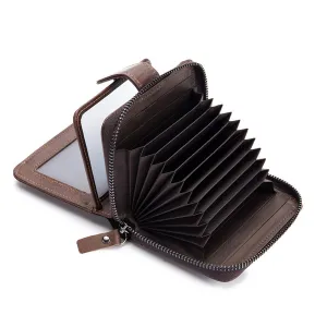 MEN'S WALLET GENUINE LEATHER ALBUM ZIPPER WALLET