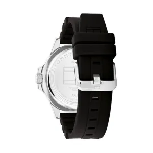 TOMMY HILFIGER- RYAN BLACK DIAL BLACK SILICON STRAP WATCH