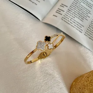 Gold Plated White Cubic Zirconia Bangle Bracelet