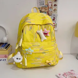  Backpacks Large Capacity Premium quality Light Yellow With Accessories