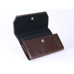 PU Brown leather pen bag portable 12 Pen bag