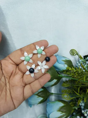 6 Pairs Flower Pearl Stud Earrings Set