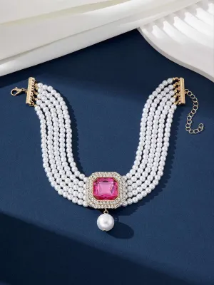 Luxury Multi-layer Faux Pearl Geometric Necklace 