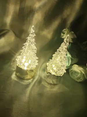 LED Crystal  Round Christmas Tree Night Light 
