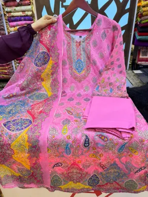 Swiss Lawn Cotton 3 Piece Collection – Stitched & Unstitched