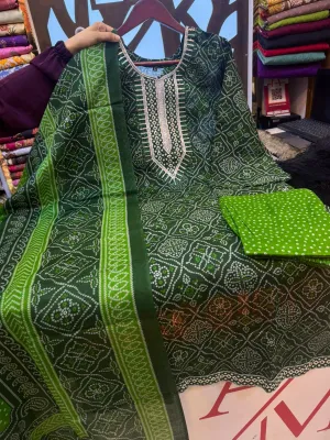 Ganga Inspired Cotton 3 Piece Collection – Stitched & Unstitched (2 colors)