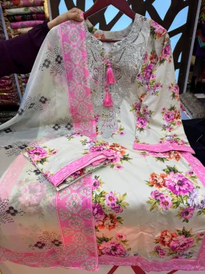 Micro Silk 3 Piece Collection – Embroidered & Printed