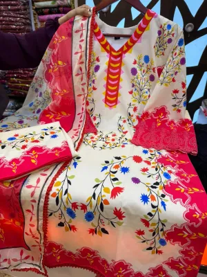 Micro Silk 3 Piece Collection – Embroidered & Printed