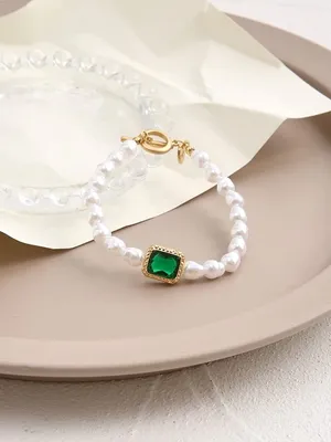 Pearl Green Stone Bracelet